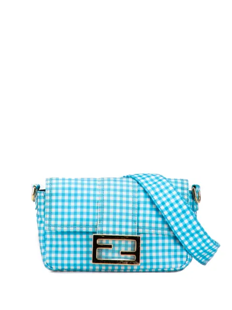 Fendi Pre-Owned 2010-2025 Joshua Vides Mini Nylon Convertible Baguette satchel Blue 3C0LRRWHVKMJHGA8