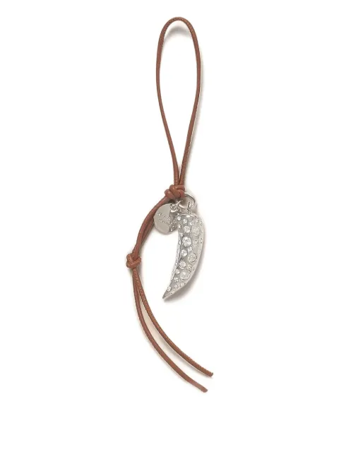 Marni leather keyring with wolf's tooth charm Brown PCMO0055A0P8714
