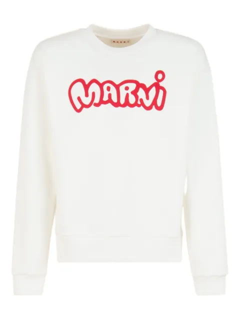 Marni cartoon-logo cotton sweater White FUMU0074BPUSCY56