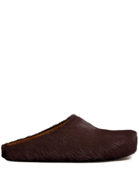 Marni long-hair calfskin Fussbett sabot Brown SBMR000600P4122