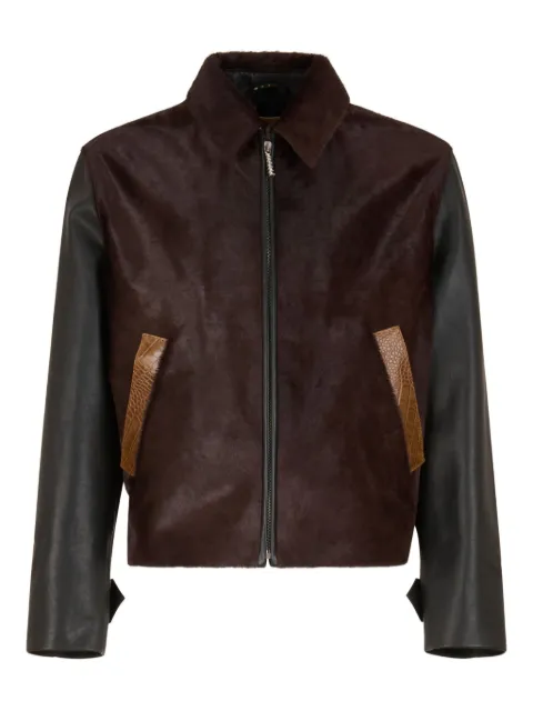 Marni calf-hair leather jacket Brown JUMY0189QUULV883