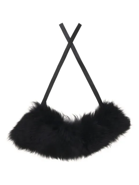Marni shearling leather-tie collar Black ACMC0195NZULM127