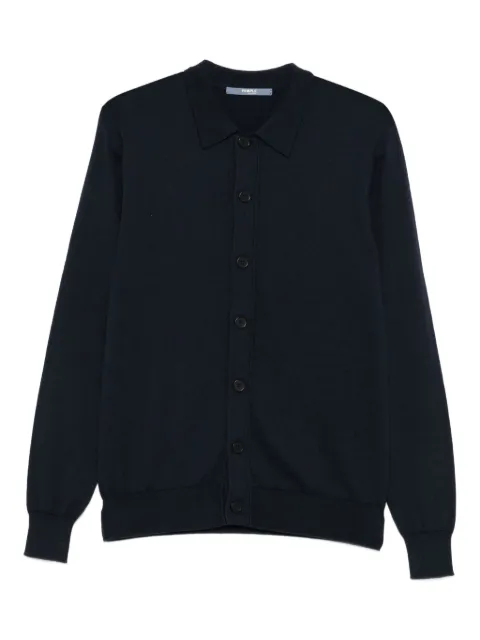People Of Shibuya buttoned polo-collar cardigan Black TONBOHOVE