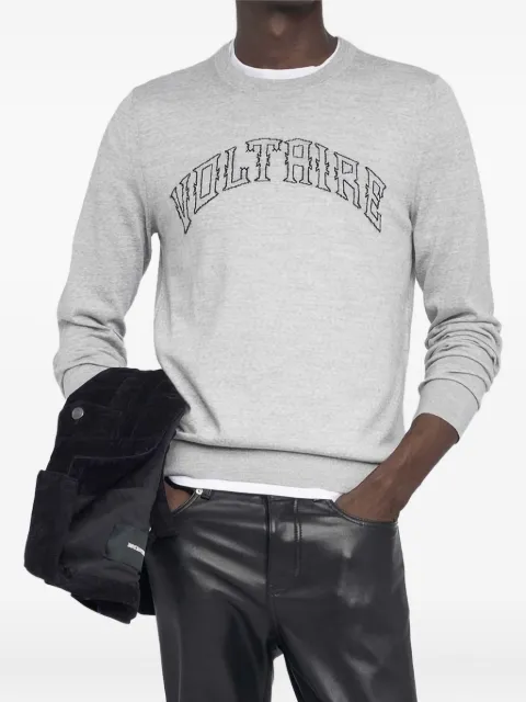 Zadig&Voltaire logo-print sweater Grey KMSW01798
