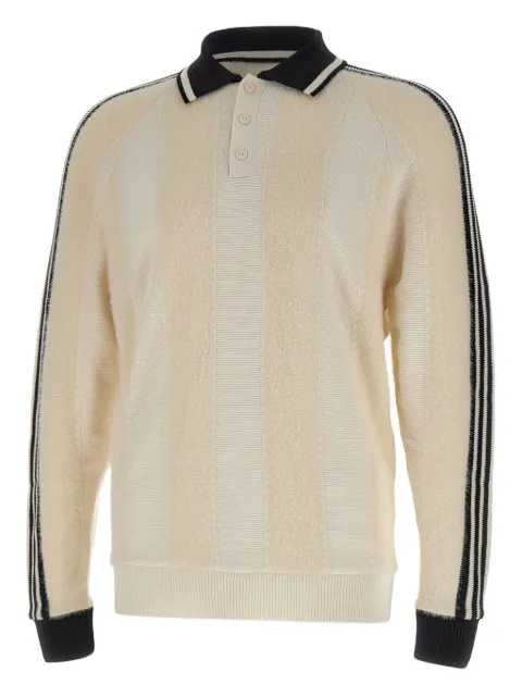 adidas polo-neck stripe-detail sweater Neutrals JX3836BEIGE