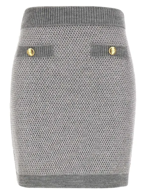 Elisabetta Franchi ribbed-waistband skirt Grey GK23T57E2431