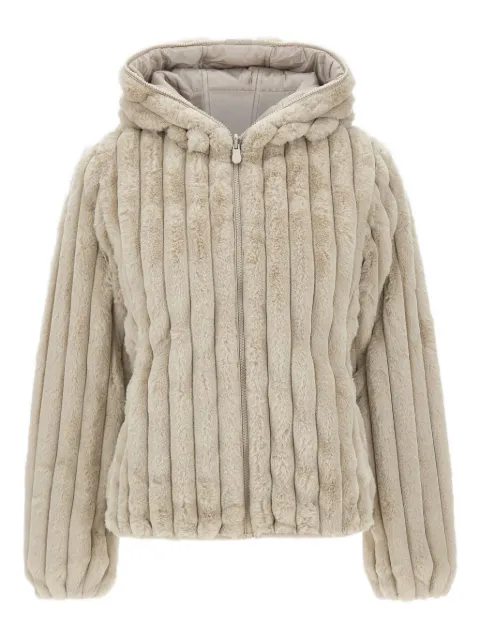 Save The Duck ribbed hooded jacket Neutrals D33540WVERY21