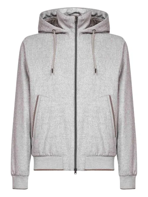 Herno ribbed-trim hooded jacket Grey GI00095UR380879410