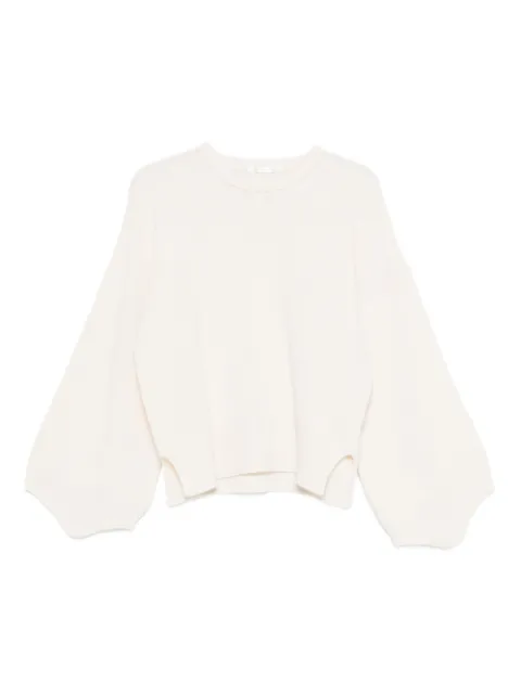 3311 balloon-sleeve sweater White 0225H2001