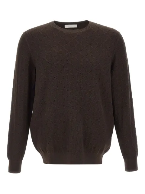 DIKTAT diamond-pattern crew-neck sweater Brown DK97022MORO