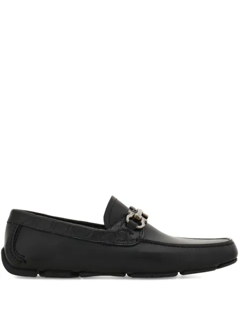 Ferragamo Gancini Driver ornament loafers Black 789628