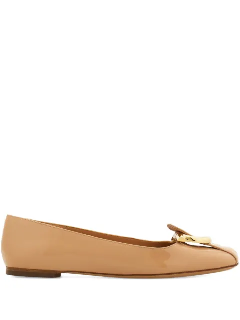 Ferragamo Gancini metal flat ballerinas Neutrals 790253