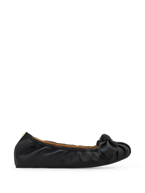 Ferragamo bow embellished ballet flat shoes Black 791174