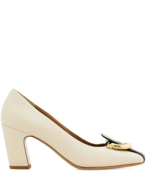 Ferragamo Gancini block heel pumps White 790021