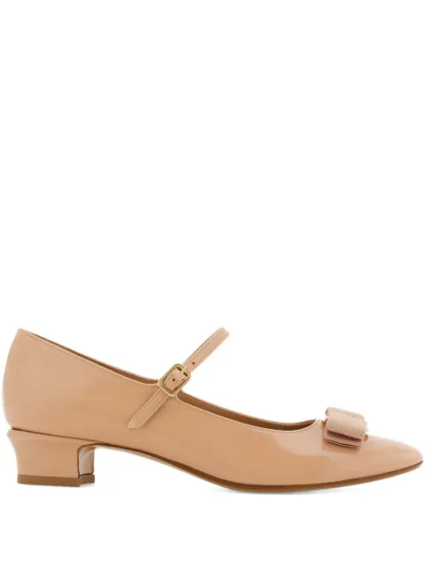Ferragamo 30mm Mary Jane bow-detail pumps Neutrals 790733