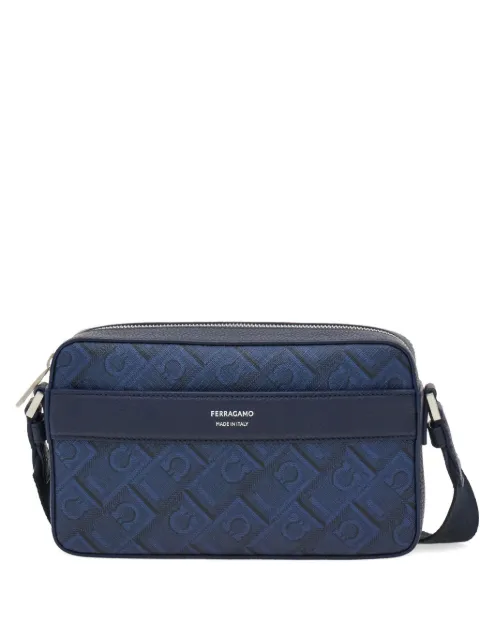 Ferragamo monogram messenger bag Blue 791232