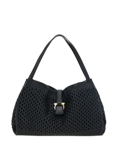 Ferragamo large woven-effect leather tote bag Black 790173