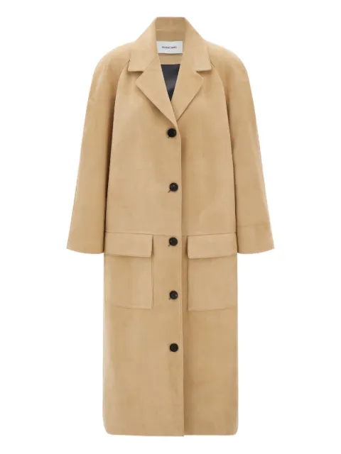 Ferragamo single breasted suede coat Neutrals 790646