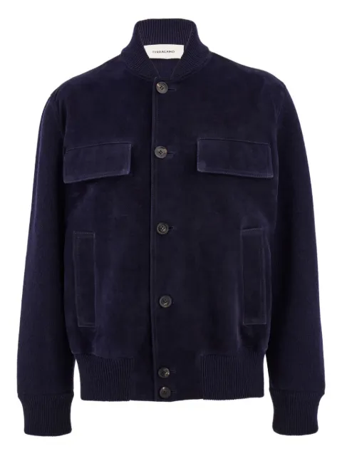 Ferragamo long-sleeve bomber jacket Blue 790352