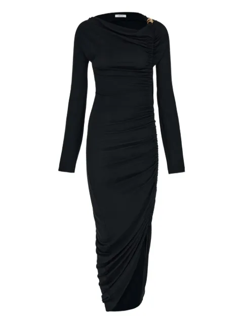 Ferragamo boat neck dress with ruched detail Black 788322