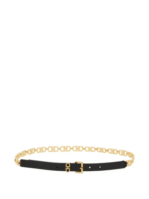 Ferragamo Gancini-chain square-buckle belt Black 790831