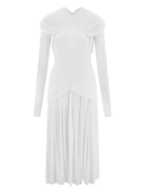 Ferragamo draped midi dress White 790589
