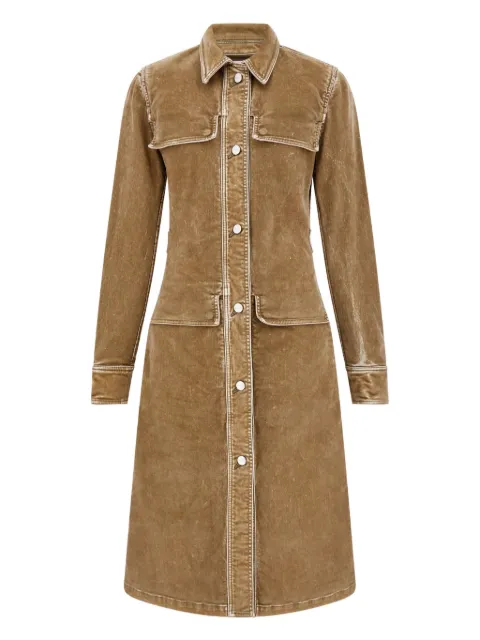 Ferragamo flocked shirt mini dress Brown 790767
