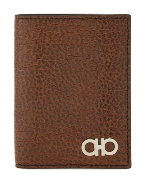 Ferragamo Gancini fold-over card holder Brown 788729