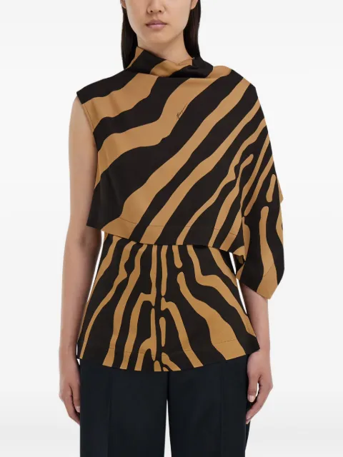 Ferragamo animal-print asymmetric top Brown 791070