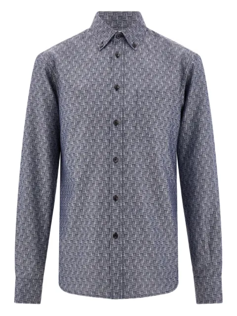 Ferragamo Ferragamo monogram shirt Blue 790044