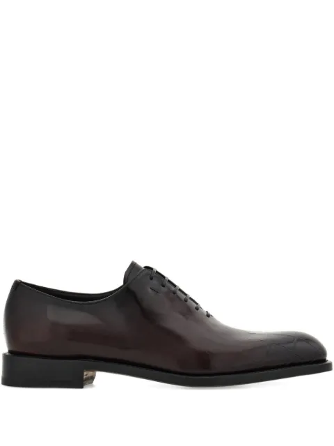 Ferragamo crocodile print tramezza oxford shoes Brown 789426