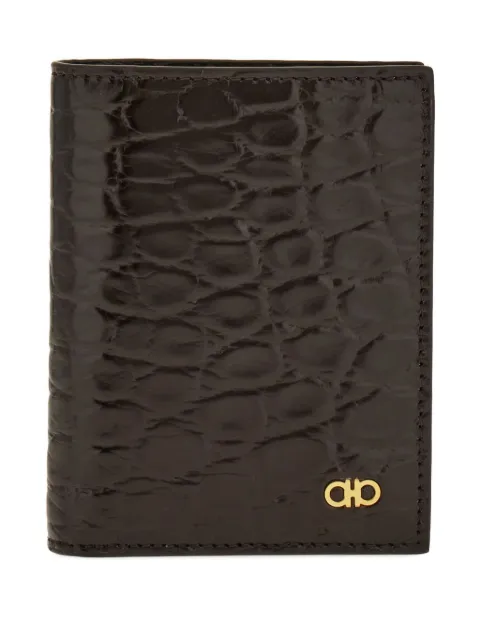 Ferragamo Gancini alligator-leather wallet Brown 790556