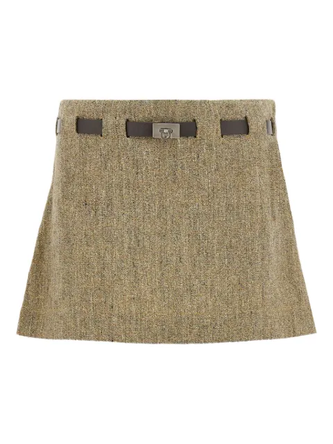 Ferragamo mini skirt with Gancini belt Neutrals 790509