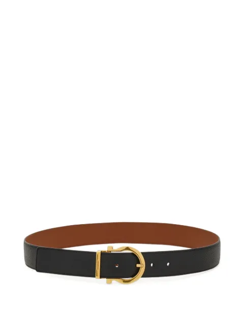 Ferragamo Gancini-buckle reversible belt Black 790122