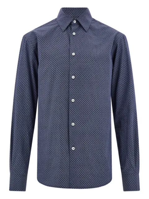 Ferragamo monogram poplin shirt Blue 790043