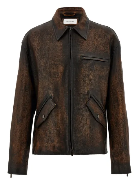 Ferragamo leather jacket Brown 790386