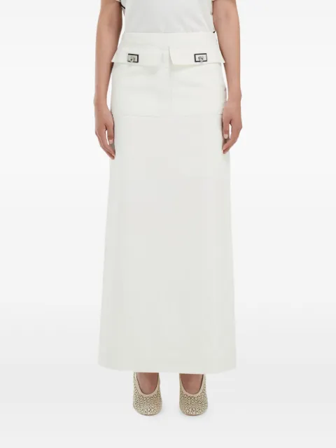 Ferragamo flap-pocket midi skirt White 790503