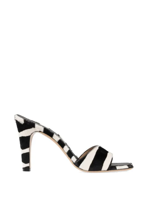 Ferragamo pony-skin heeled slides Black 790848