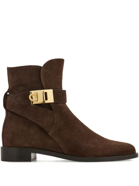 Ferragamo Hug buckle-strap ankle boots Brown 784642