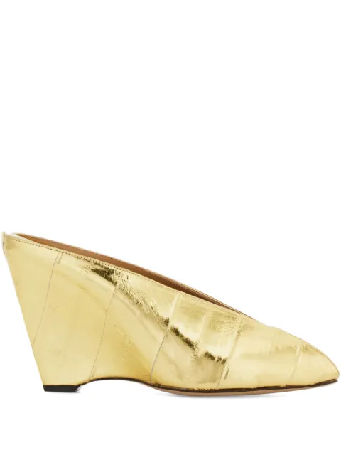 Ferragamo peep toe mules Gold 790035