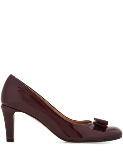 Ferragamo 70mm Vara bow-detail pumps Purple 790803