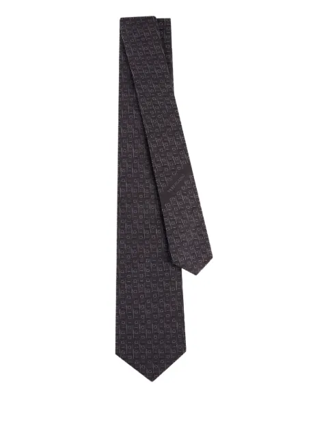 Ferragamo Ferragamo monogram jacquard tie Black 776593