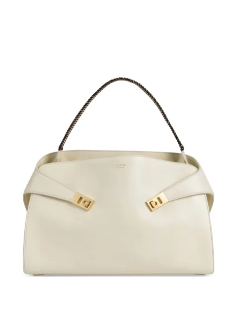 Ferragamo Hug soft shoulder bag (L) White 790023