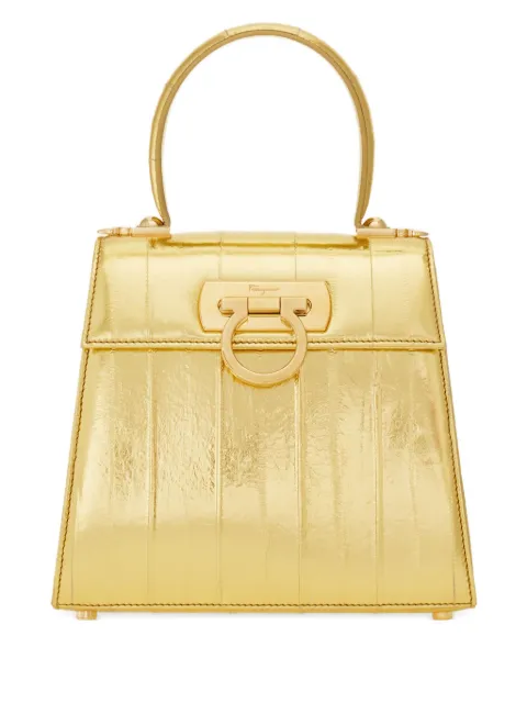 Ferragamo small Iconic top-handle cross body bag Gold 789935