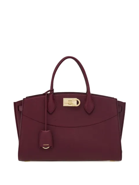 Ferragamo large Studio leather tote bag Red 789527