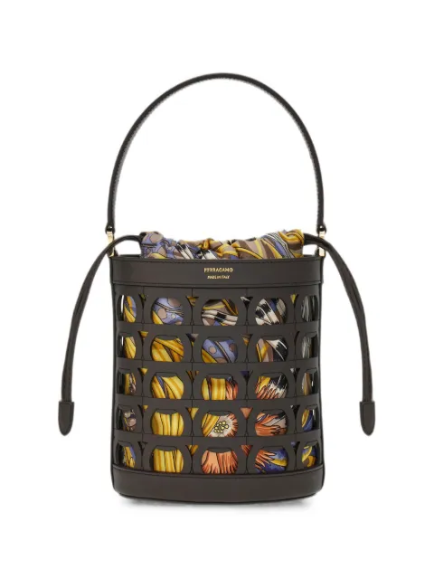 Ferragamo Gancini bucket bag XS Brown 791216