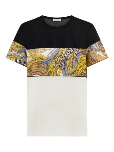 Ferragamo crewneck T-shirt with Rooster print inserts White 791775