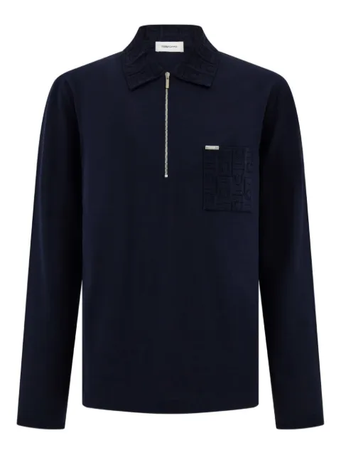 Ferragamo long sleeved polo shirt Blue 786523
