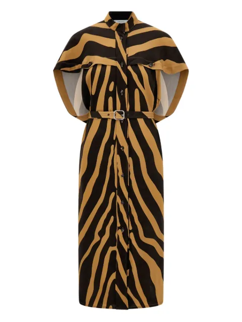 Ferragamo animal-print belted shirt dress Brown 790763
