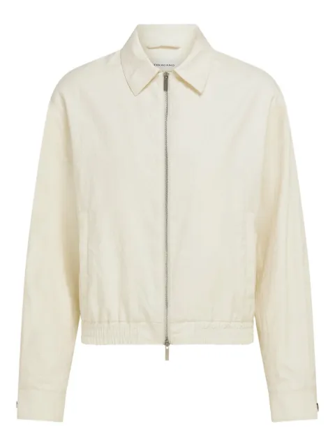 Ferragamo linen blouson Neutrals 790574